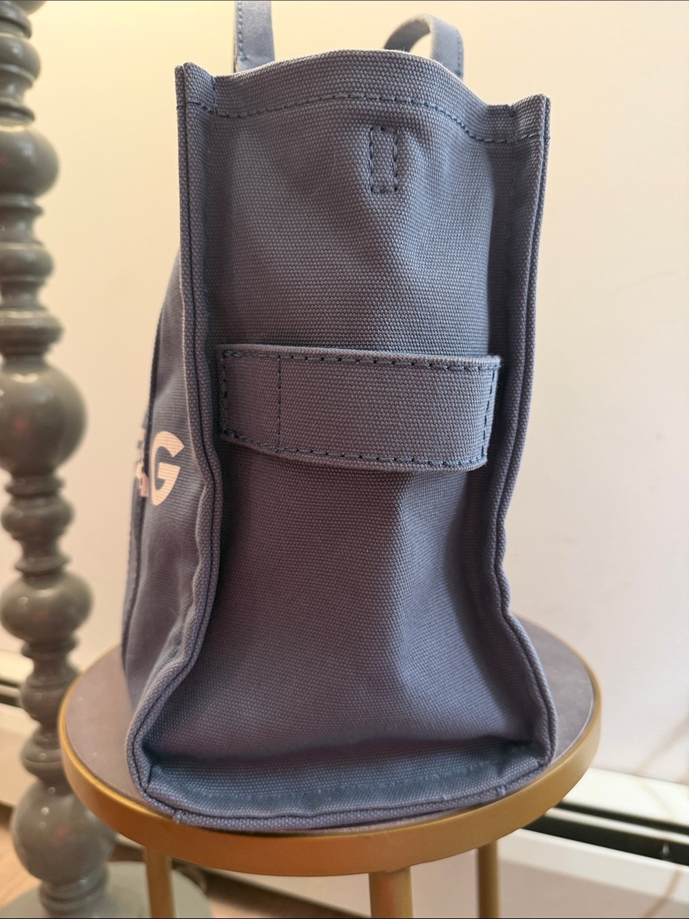 Marc Jacobs medium The Tote Handbag in blue slate - Picture 3 of 10